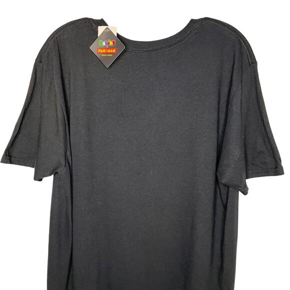 BRISCO Pacman Game Rubik's Cube Retro Style Black Cotton Crewneck T-Shirt Large - Picture 4 of 5